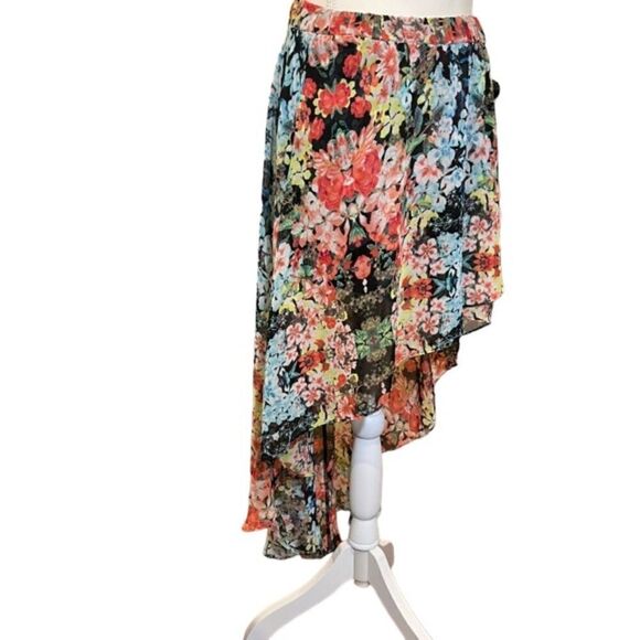 Joe Benbasset Asymmetrical Side High/Low Floral Skirt Women's Size Small - Picture 1 of 8